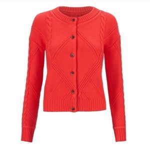 cabi Cable Cardigan, orange, size small
